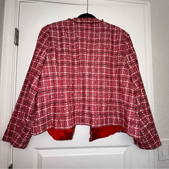 Basler Tweed Snap Button Front Long Sleeve Blazer Suit Jacket - Picture 5 of 8